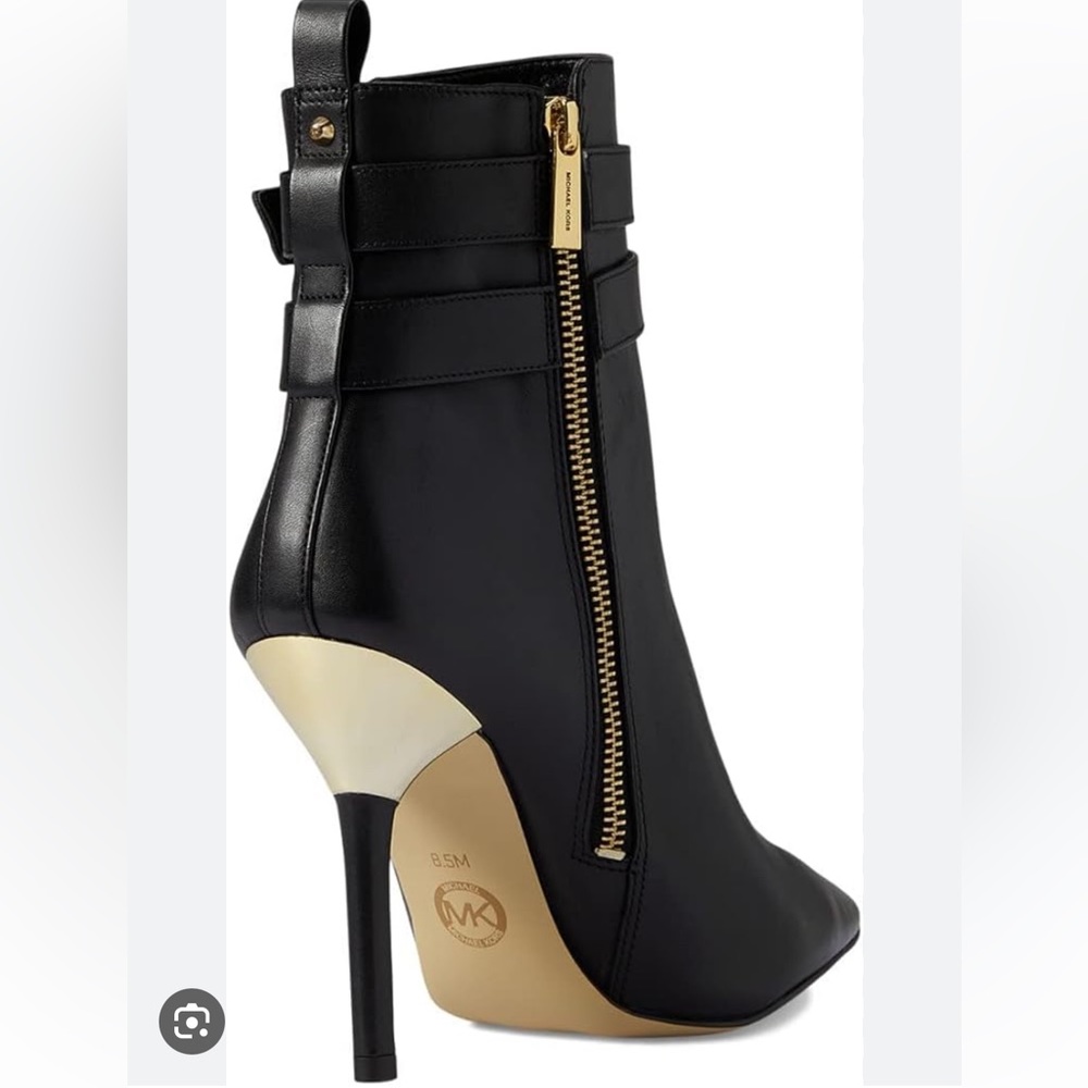Michael Kors Amal Leather Ankle Bottle Black ✨brand new ✨No box - Picture 2 of 8